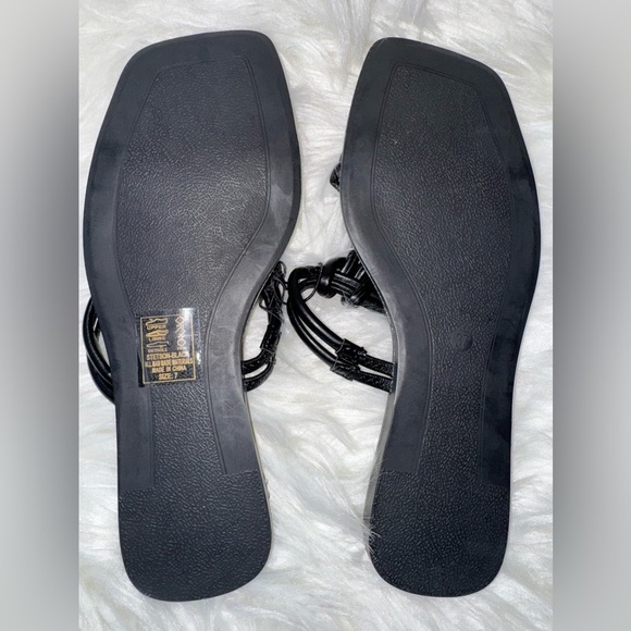 Azalea Wang Stetson Women's Black Knot Slip-On Sandals Size 7 Summer Travel - Picture 4 of 5